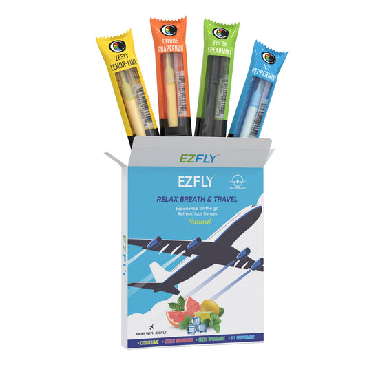 EZFLY : TSA-Accepted Travel Essentials Smokeless Inhaler - Non-Electric Smokers' Alternative for Stress-Free Travel and Oral Fixation Relief - Variety Pack with 4 Flavors