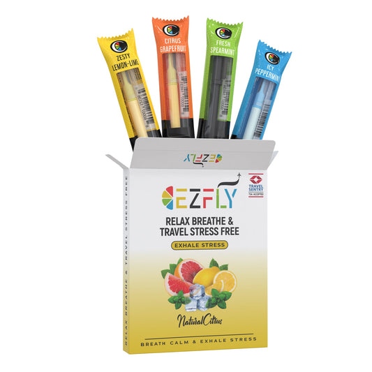 EZFLY : TSA-Accepted Non-Electric Smokeless Inhaler - Smokers Travel Essentials Your In-Flight Travel-Friendly Oral Fixation Smoking Alternative Relief - 4 Flavor Variety Pack